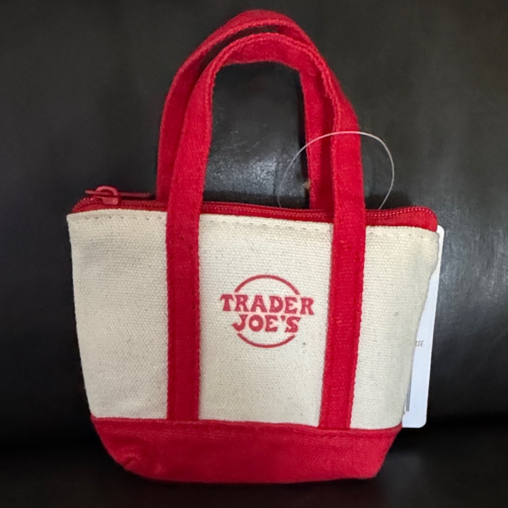 Red & Cream Canvas Mini Tote Bag